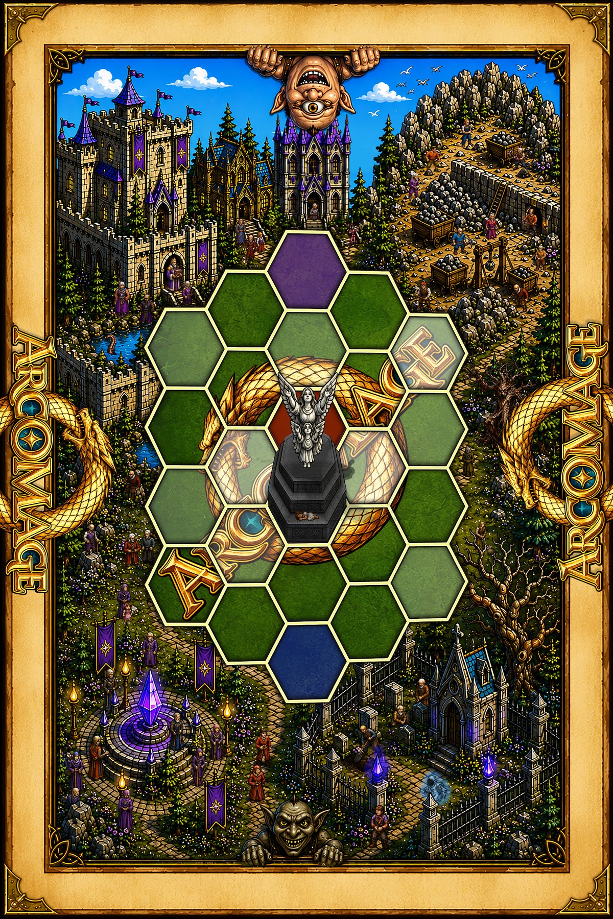 ArcoMage hex battlefield board, full art