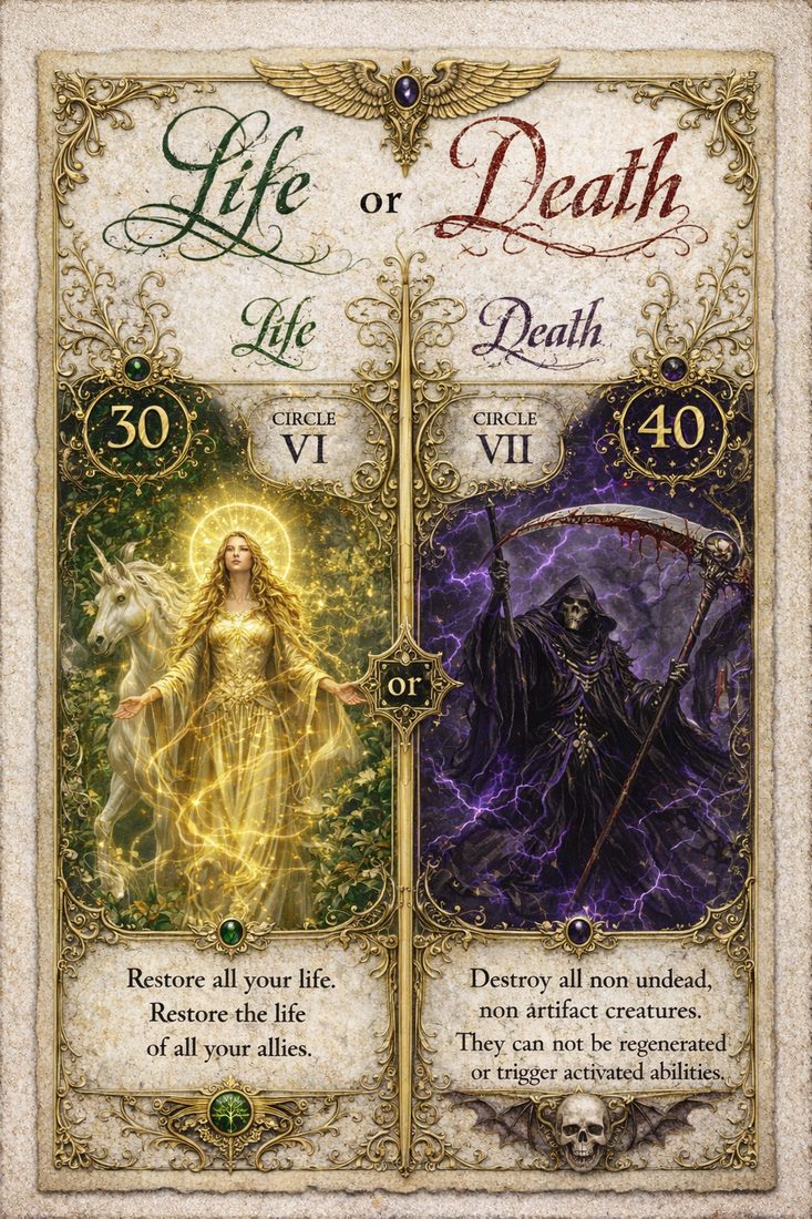 ArcoMage spell page: Life or Death